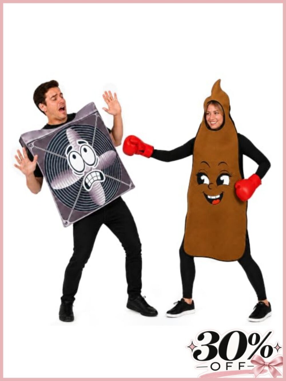 Poop Fan Couple Costume Set Halloween Matching Outfits Boxing Gloves
